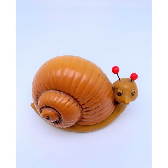 Rare Fitz & Floyd Snail Orange Shell Red Antenna Cute 1970's Kitschy Figurine - Picture 10 of 11